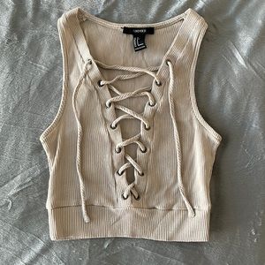 Lace up front forever 21 crop top